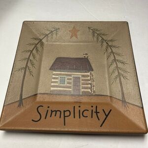 Decorative 'Simplicity' Cabin Accent Plate in Brown and Tan